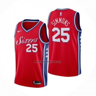 Camiseta Philadelphia 76ers Ben Simmons NO 25 Statement Rojo