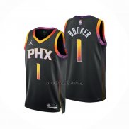 Camiseta Phoenix Suns Devin Booker NO 1 Statement 2022-23 Negro