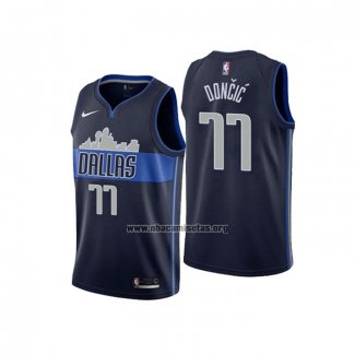 Camiseta Dallas Mavericks Luka Doncic NO 77 Statement Azul