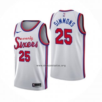 Camiseta Philadelphia 76ers Ben Simmons NO 25 Classic 2019-20 Blanco