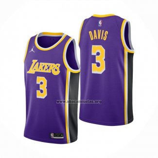 Camiseta Los Angeles Lakers Anthony Davis NO 3 Statement 2021-22 Violeta