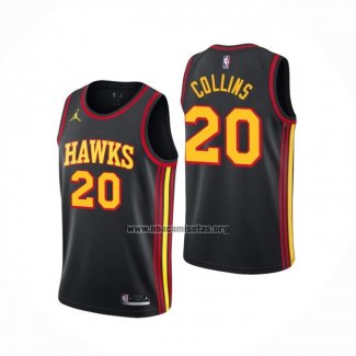 Camiseta Atlanta Hawks John Collins NO 20 Statement 2020-21 Negro