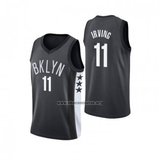 Camiseta Brooklyn Nets Kyrie Irving NO 11 Statement Negro