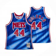 Camiseta Brooklyn Nets Derrick Coleman NO 44 Hardwood Classics Throwback Azul