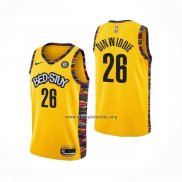 Camiseta Brooklyn Nets Spencer Dinwiddie Ciudad 2020-21 Amarillo