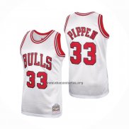 Camiseta Chicago Bulls Scottie Pippen NO 33 Mitchell & Ness 1997-98 Blanco