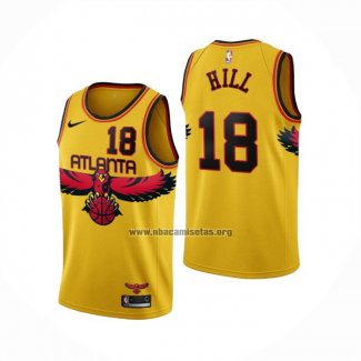 Camiseta Atlanta Hawks Solomon Hill NO 18 Ciudad 2021-22 Amarillo