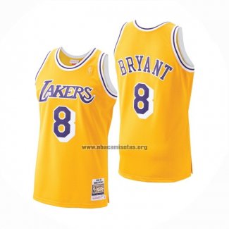 Camiseta Los Angeles Lakers Kobe Bryant NO 8 Hardwood Classics Throwback 1996-97 Amarillo