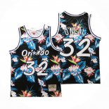 Camiseta Orlando Magic Shaquille O'neal NO 32 Floral Fashion Negro