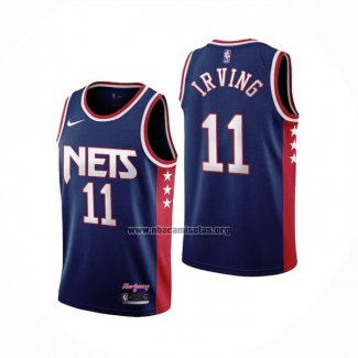 Camiseta Brooklyn Nets Kyrie Irving NO 11 Ciudad 2021-22 Azul