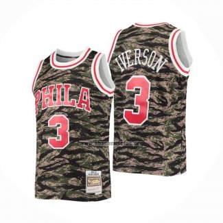 Camiseta Philadelphia 76ers Allen Iverson NO 3 Hardwood Classics 1996-97 Camuflaje