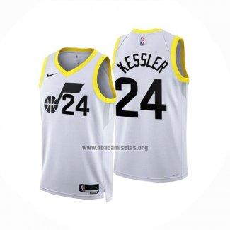 Camiseta Utah Jazz Walker Kessler NO 24 Association 2022-23 Blanco