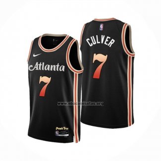 Camiseta Atlanta Hawks Jarrett Culver NO 7 Ciudad 2022-23 Negro