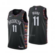 Camiseta Brooklyn Nets Kyrie Irving NO 11 Ciudad 2019-20 Negro