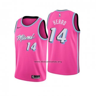 Camiseta Miami Heat Tyler Herro NO 14 Earned 2018-19 Rosa