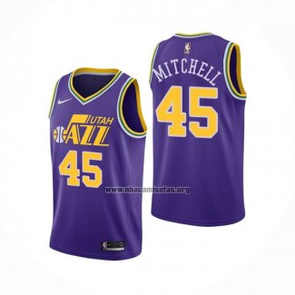 Camiseta Utah Jazz Donovan Mitchell NO 45 Classic 2018-19 Violeta