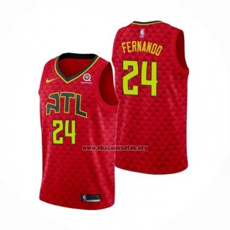 Camiseta Atlanta Hawks Bruno Fernando NO 24 Statement Rojo