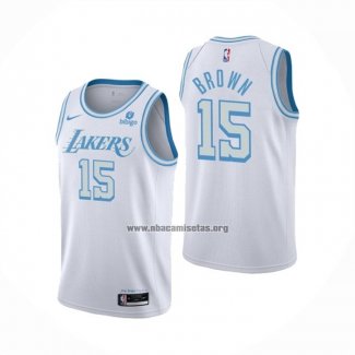 Camiseta Los Angeles Lakers Jabari Brown NO 15 Ciudad 2021-22 Blanco