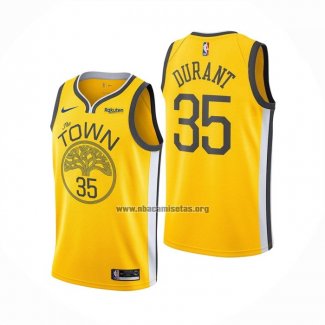 Camiseta Golden State Warriors Kevin Durant NO 35 Earned Amarillo