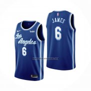 Camiseta Los Angeles Lakers LeBron James NO 6 Classic 2021-22 Azul